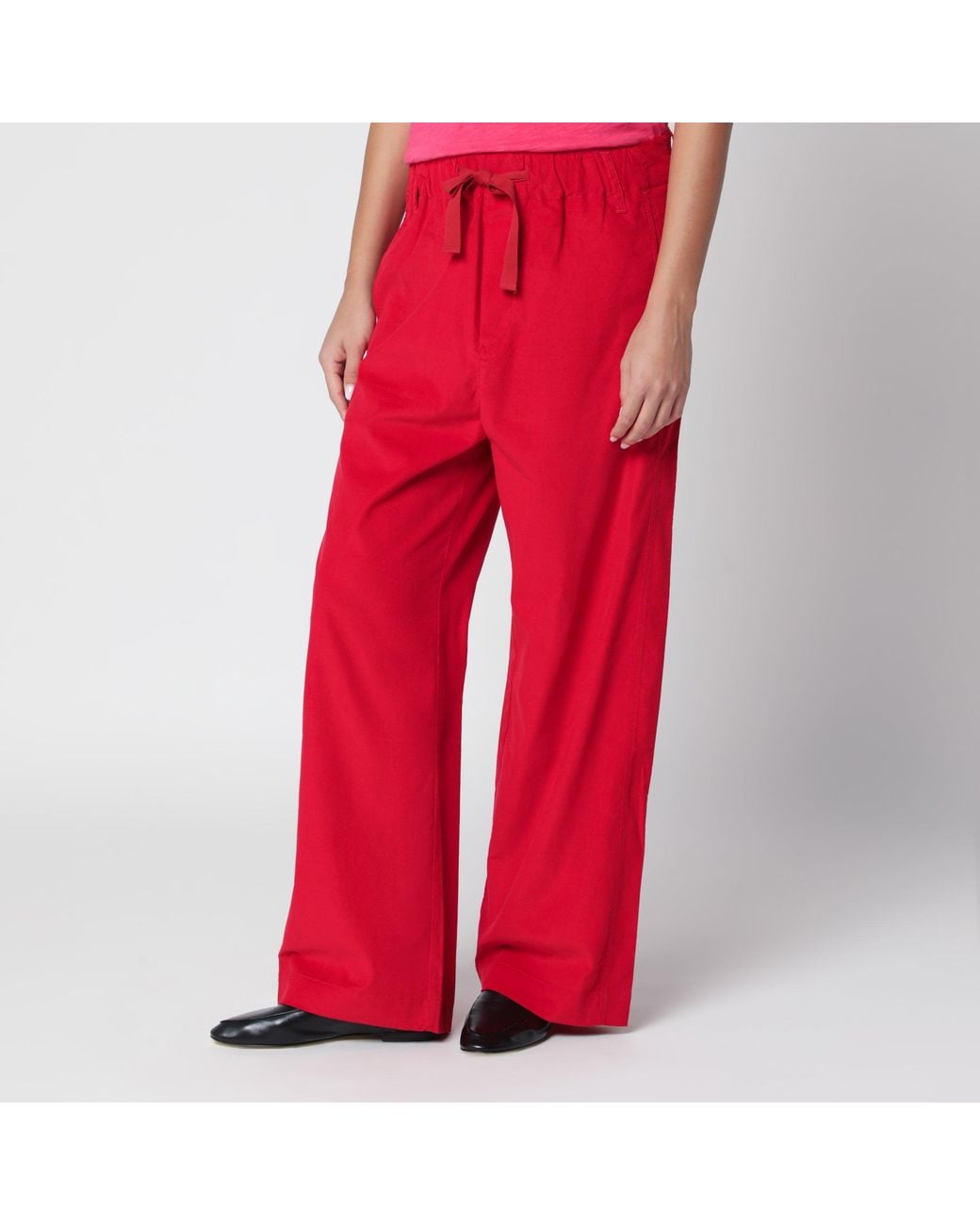 Sanderlak Red Dark Corduroy Trousers