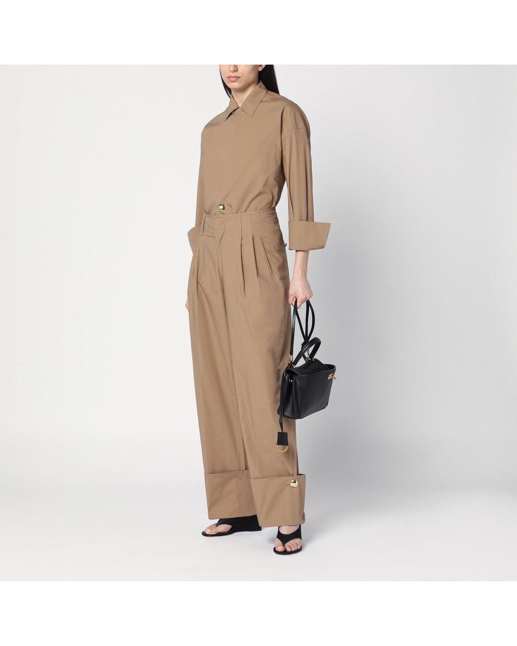 DARKPARK Natural Camel Coloured Cuffed Trousers