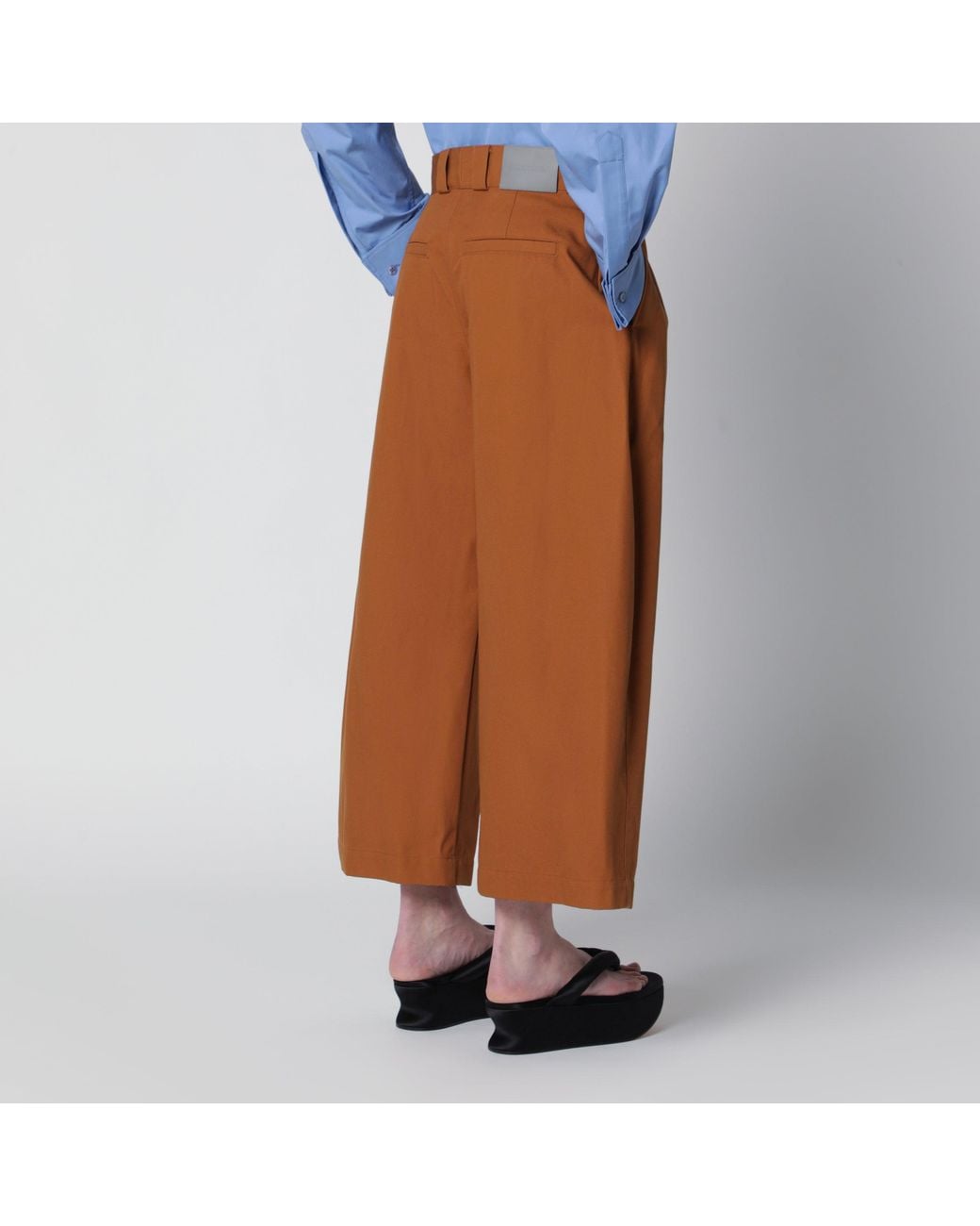 Balenciaga Brown Camel-Colored Cotton Trousers