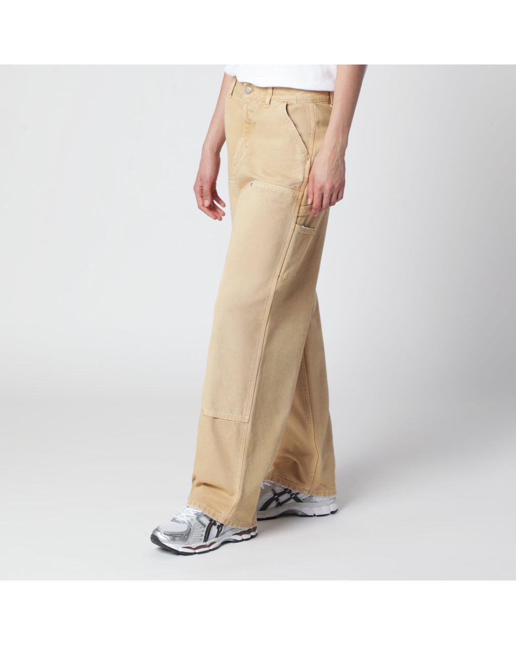 Carhartt Natural Brandon Double Knee Wide-Leg Canvas Pants
