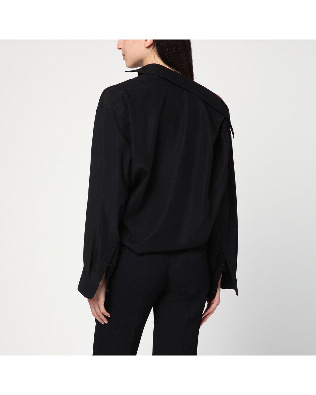 Balenciaga Black One-Shoulder Shirt