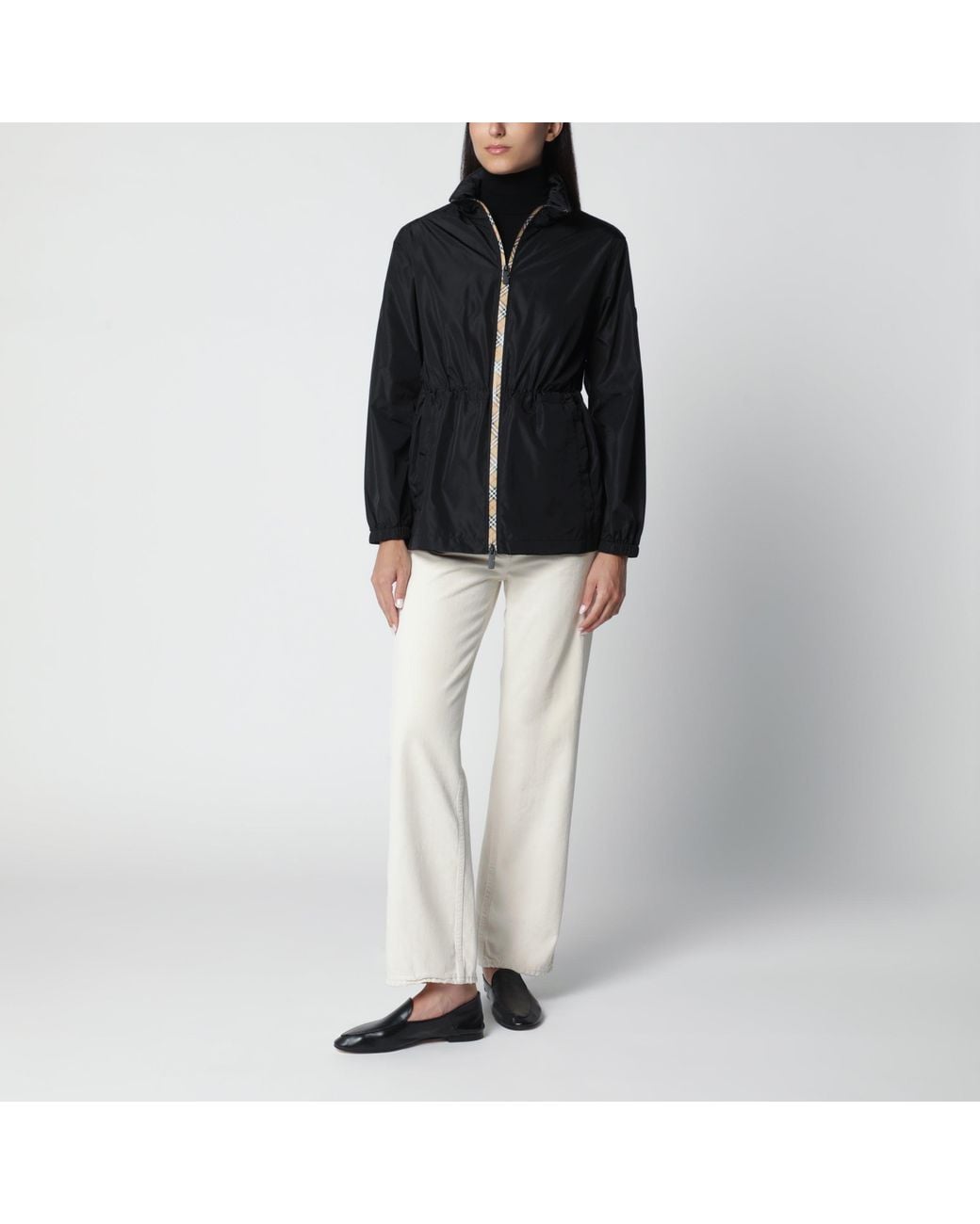 Burberry Black Nylon Zip-Up Jacket