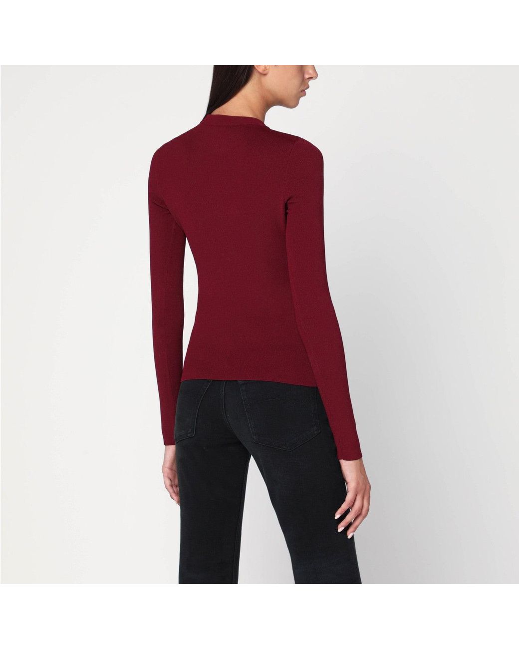 Balenciaga Red Ribbed Nano Bb Sweater
