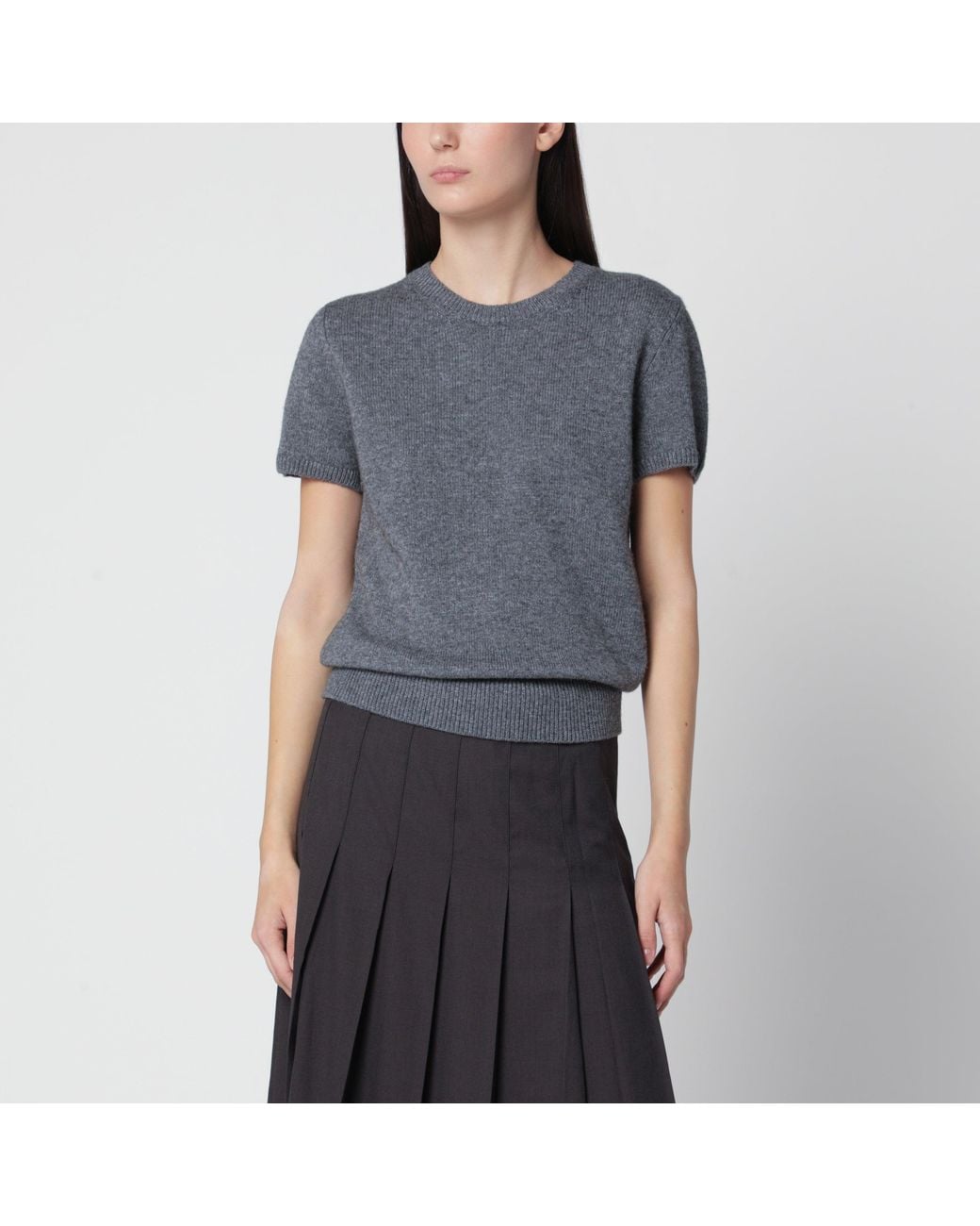 DUNST Gray Mélange Short-Sleeved Top