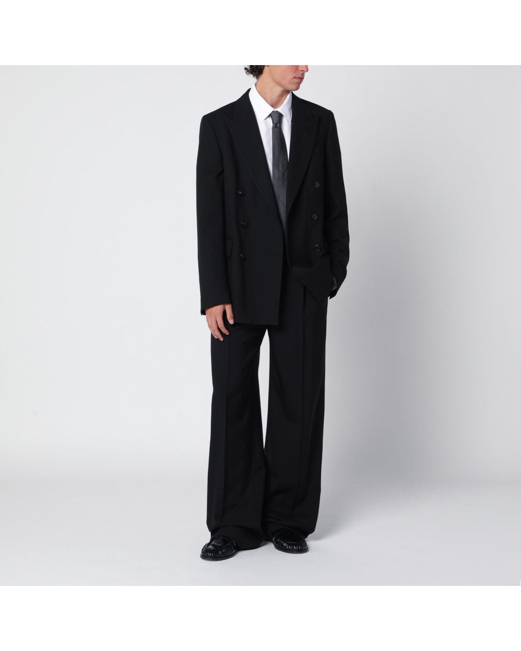 Dries Van Noten Black Double-Breasted Jacket for men