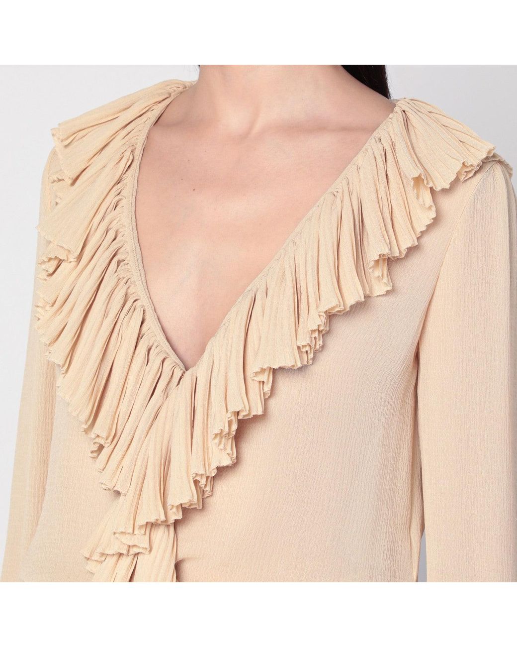 Saint Laurent Black Ruffled Blouse