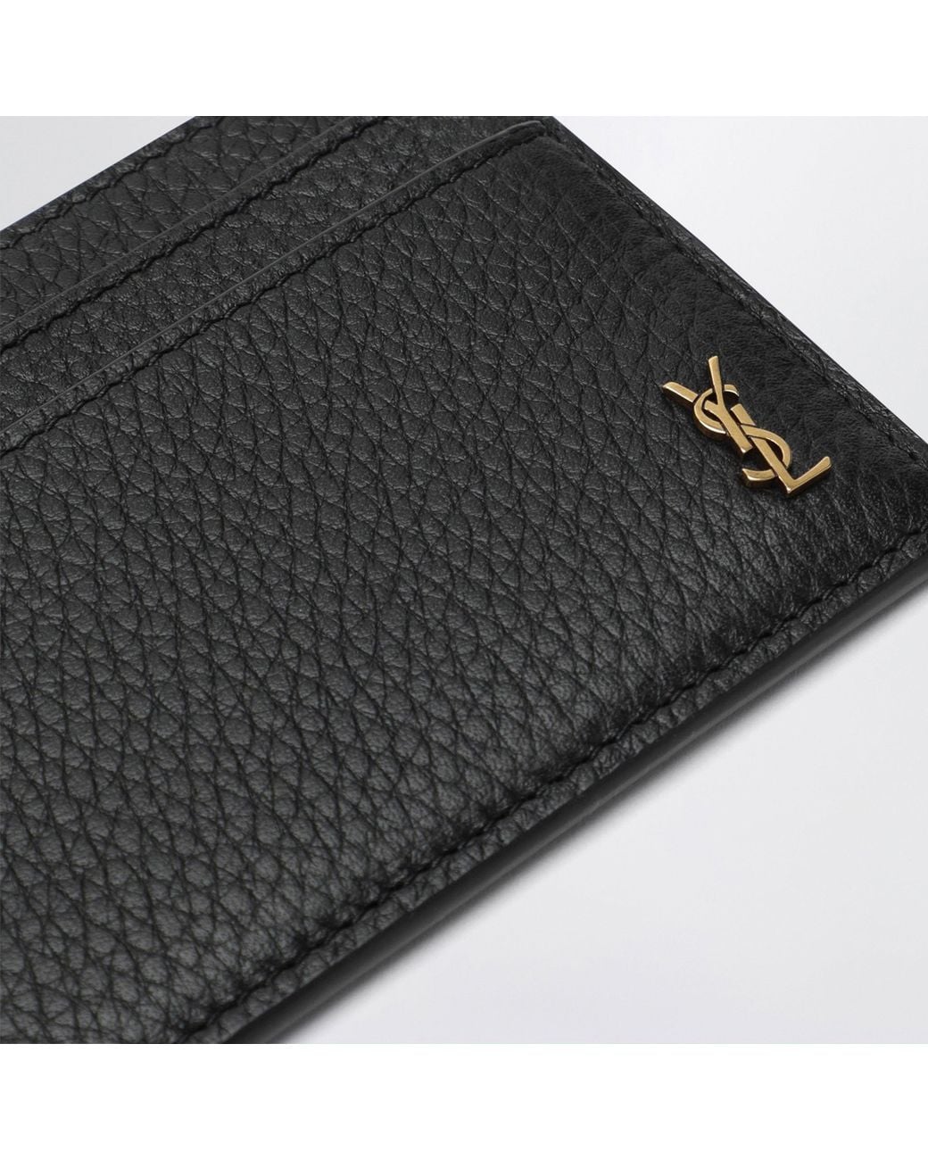 Saint Laurent Black Tiny Cassandre Card Holder for men