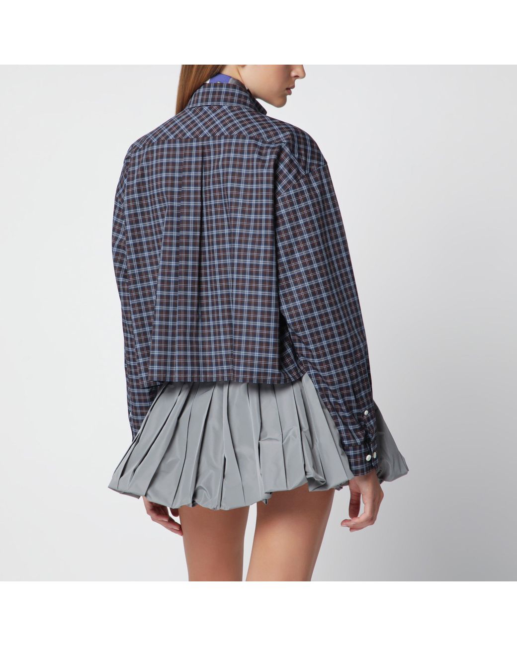 Miu Miu Blue Cocoa Tartan Shirt