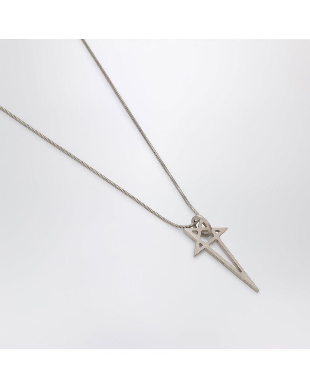 Rick Owens White Pentagram Necklace for men