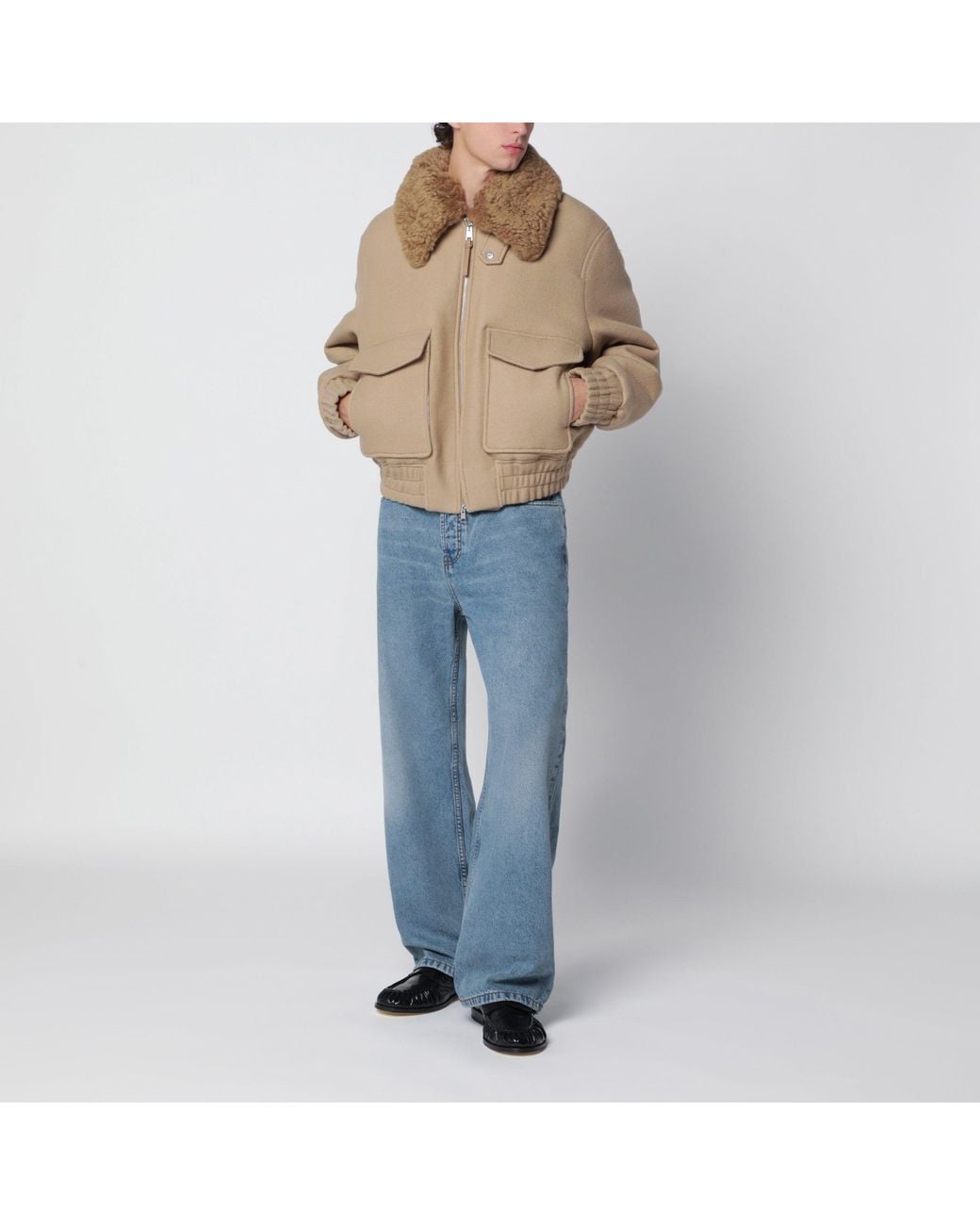 AMI Natural Padded Wool Jacket for men