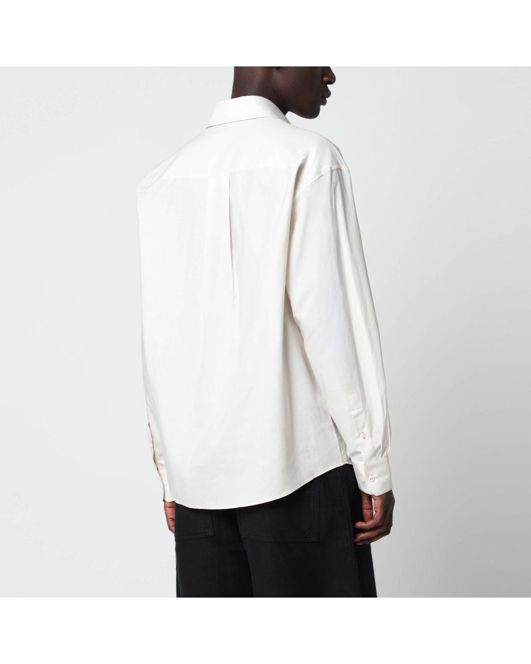 Lemaire White Regular-Fit Cream-Colored Cotton And Silk Shirt for men
