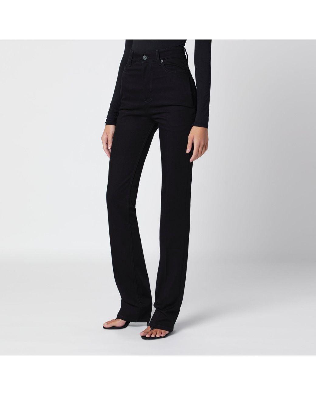 Balenciaga Black High-Waisted Cotton Jeans