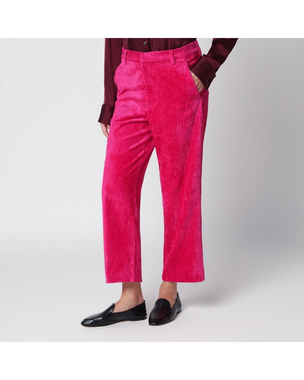 Sanderlak Pink Cadillac Corduroy Cropped Pants