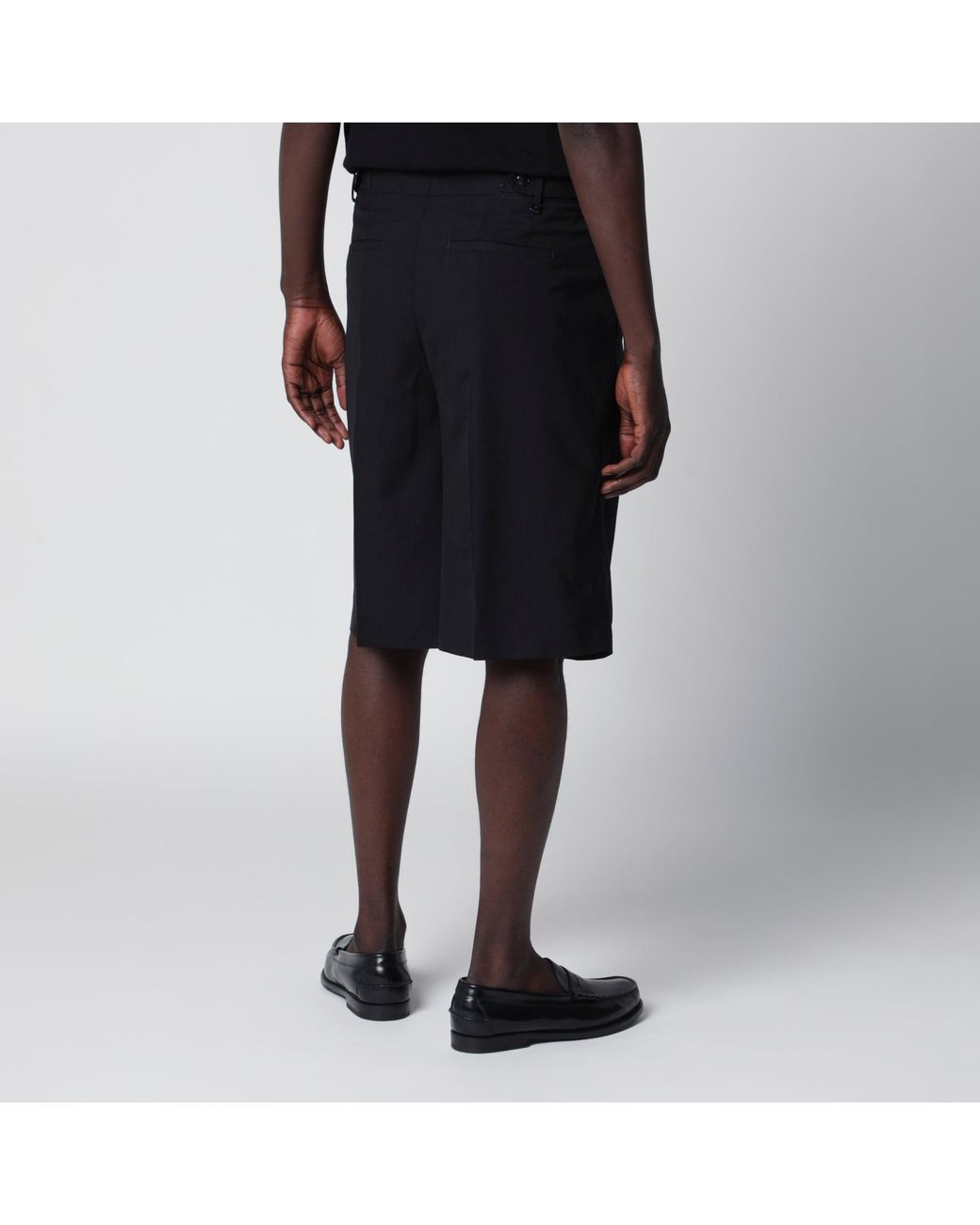 PT Torino Black Cotton Bermuda Shorts for men