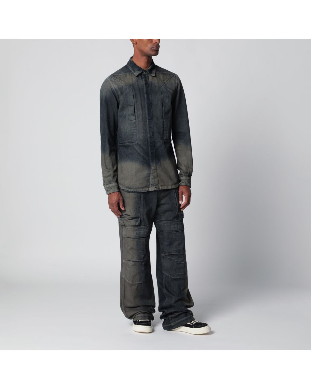Rick Owens Black Stefan Cargo Straight-Leg Denim Jeans With Pockets for men