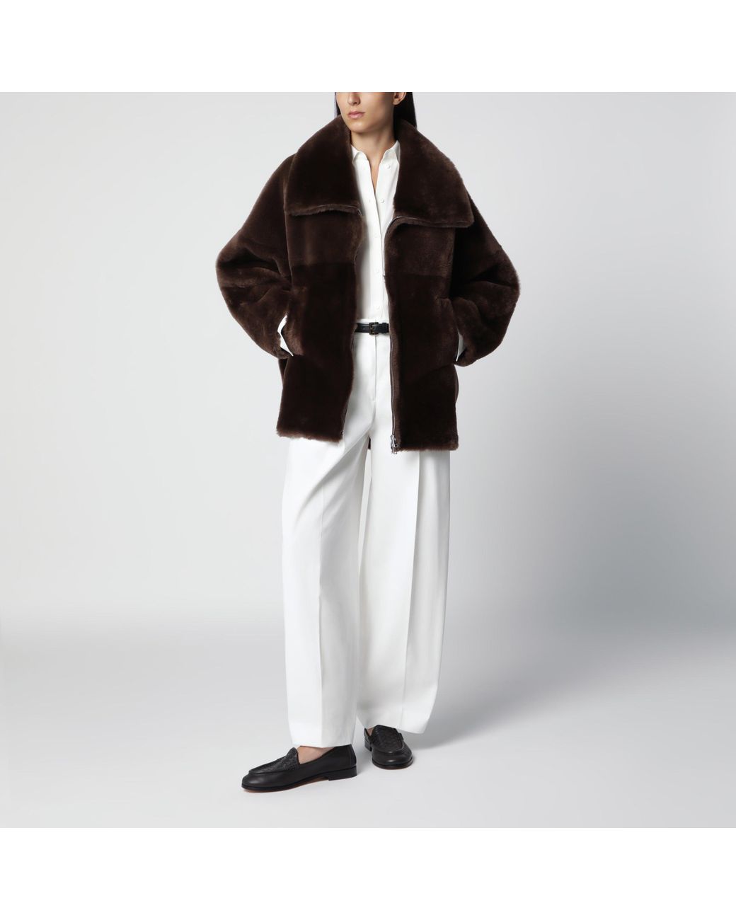 Blancha Black Oak Zip-Up Shearling Jacket