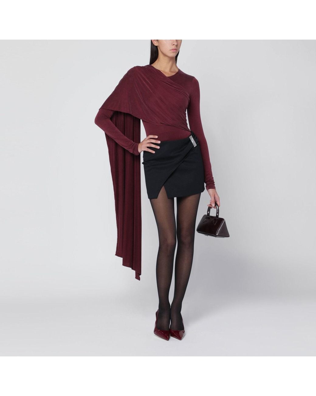 ANDAMANE Red Xenia Rouge Noir Bodysuit