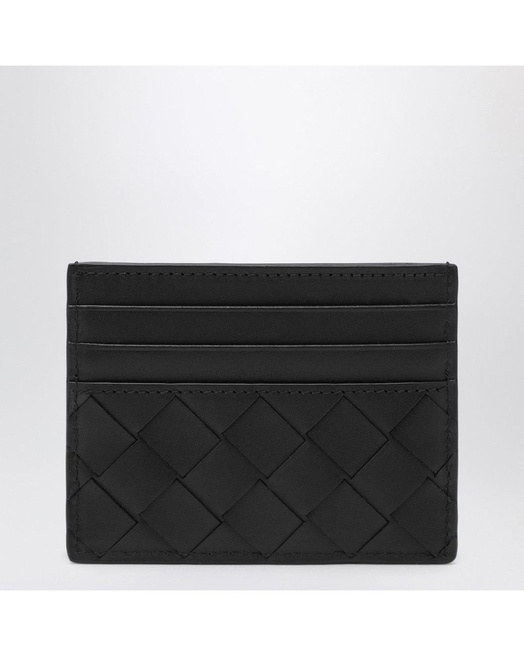 Bottega Veneta Black Intrecciato Card Holder for men