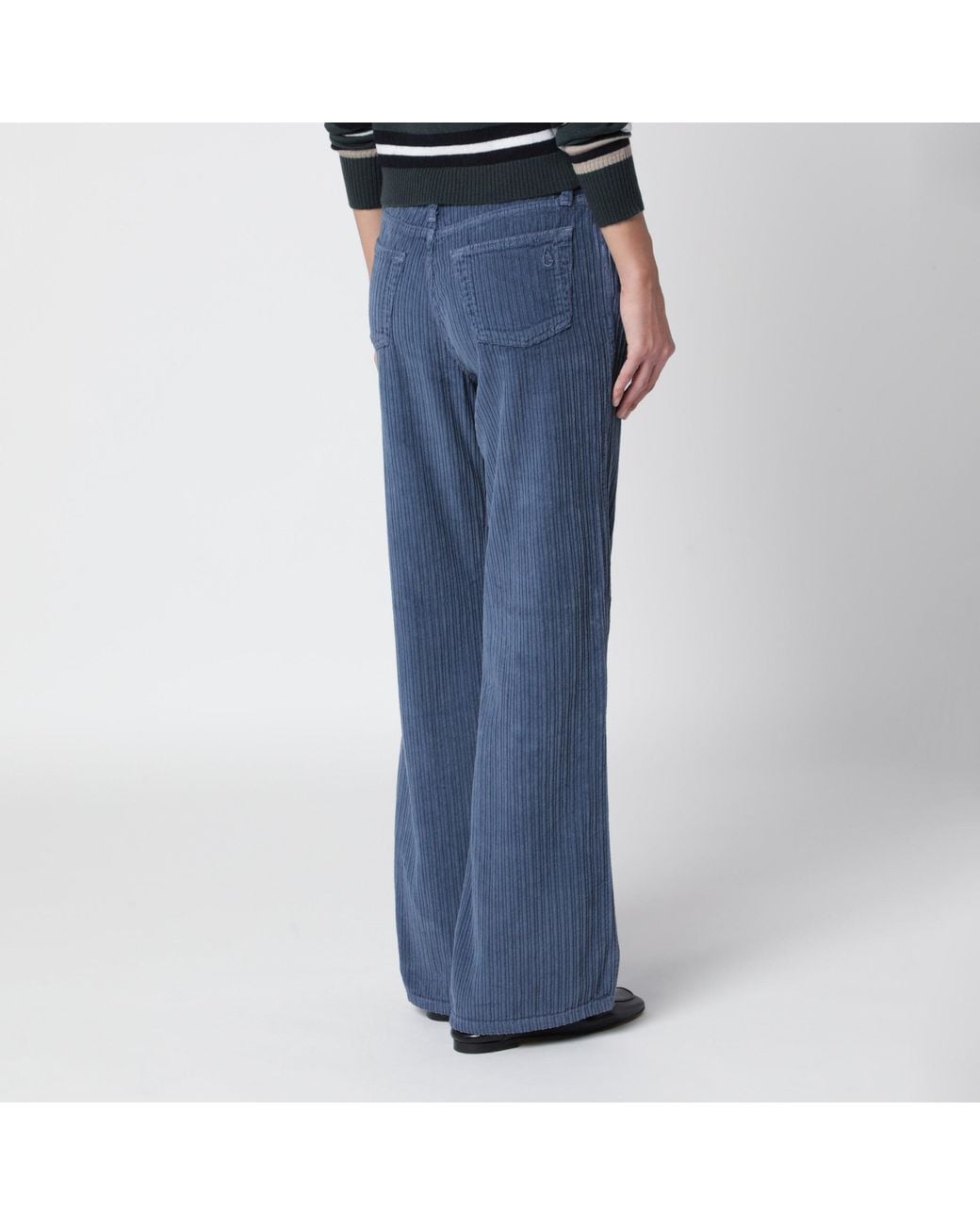 Alexandra Golovanoff Blue France Denim 21 Corduroy Trousers