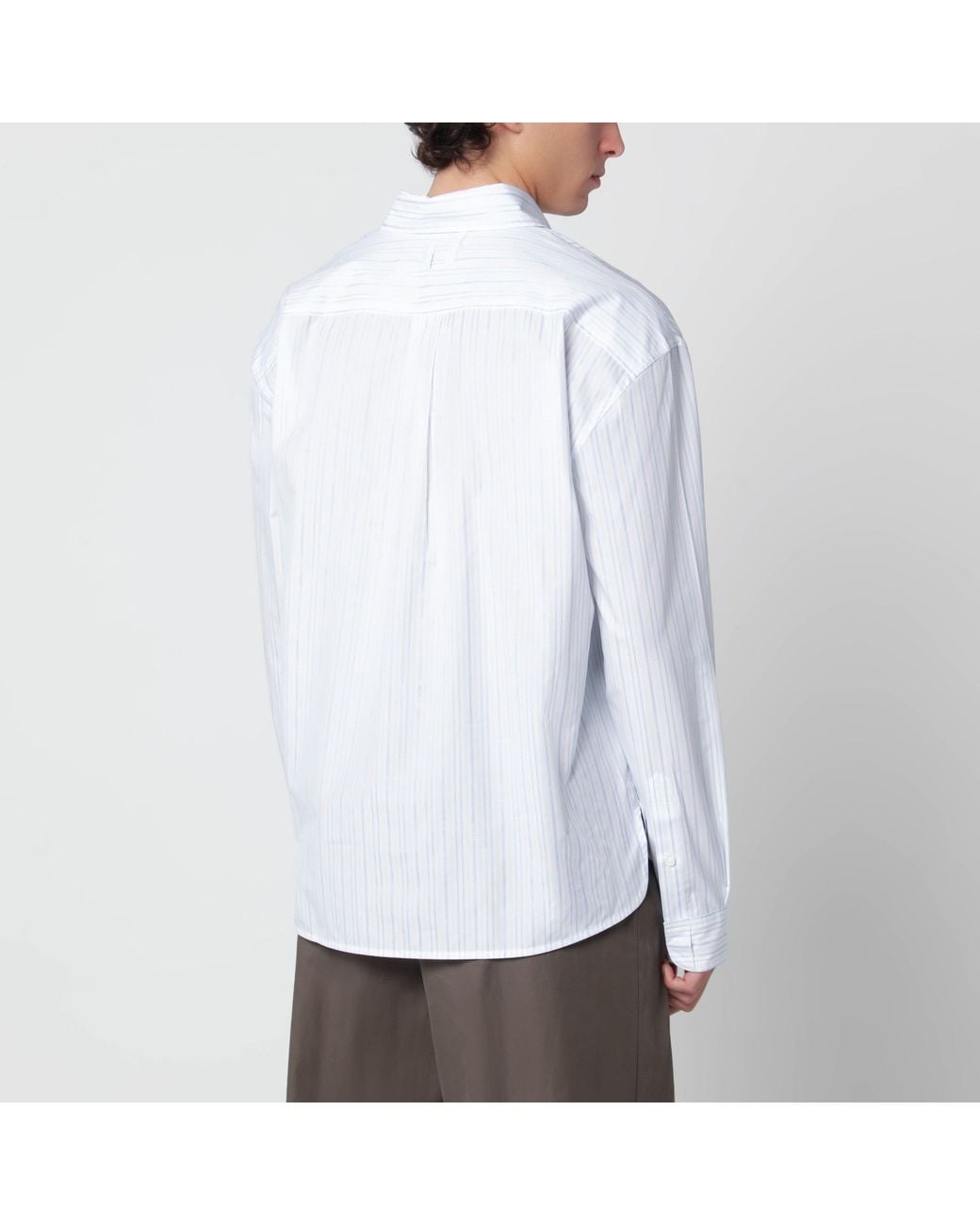 Jacquemus White Striped Simon Cotton Shirt for men