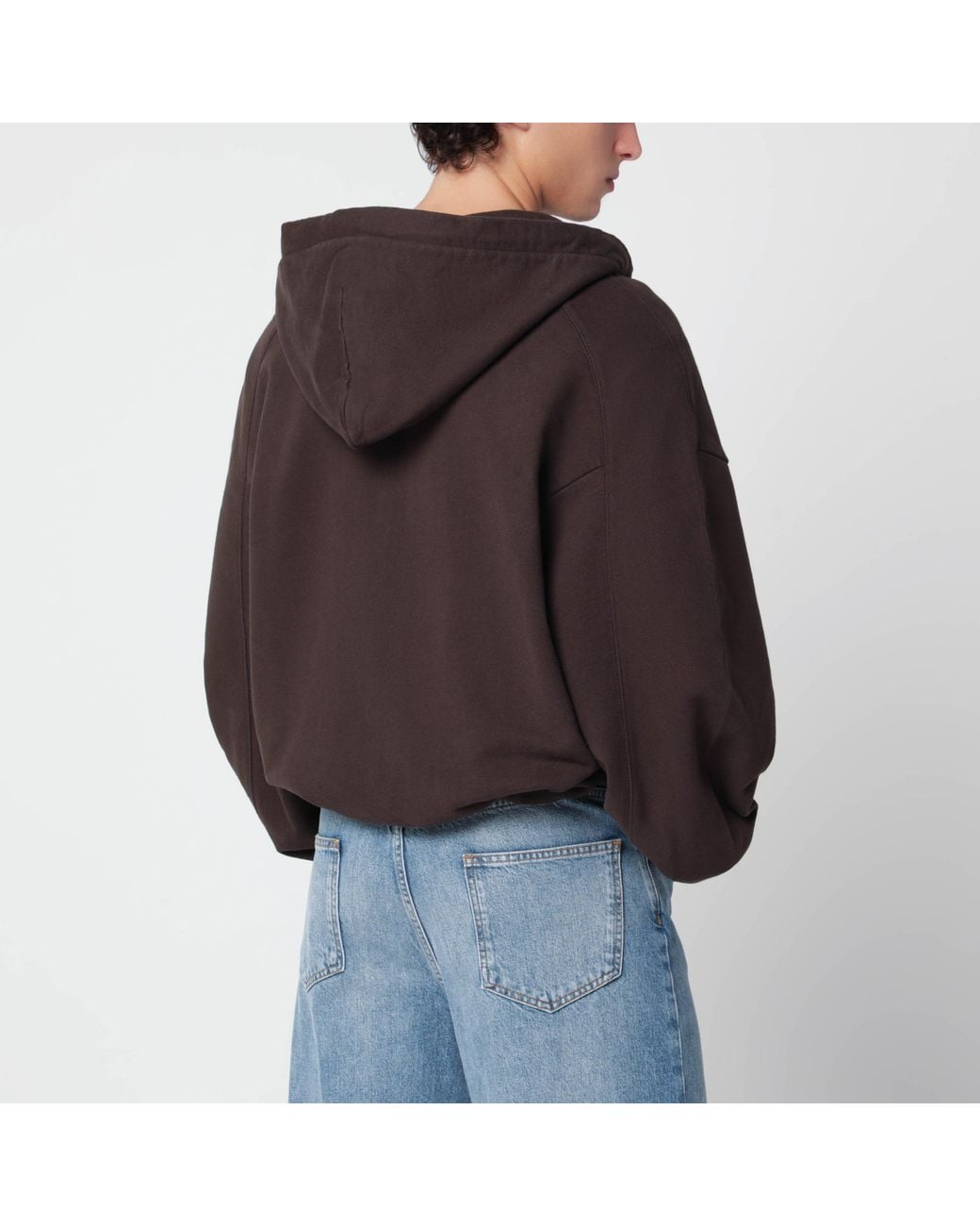 Jacquemus Brown Corso Dark Cotton Hoodie for men