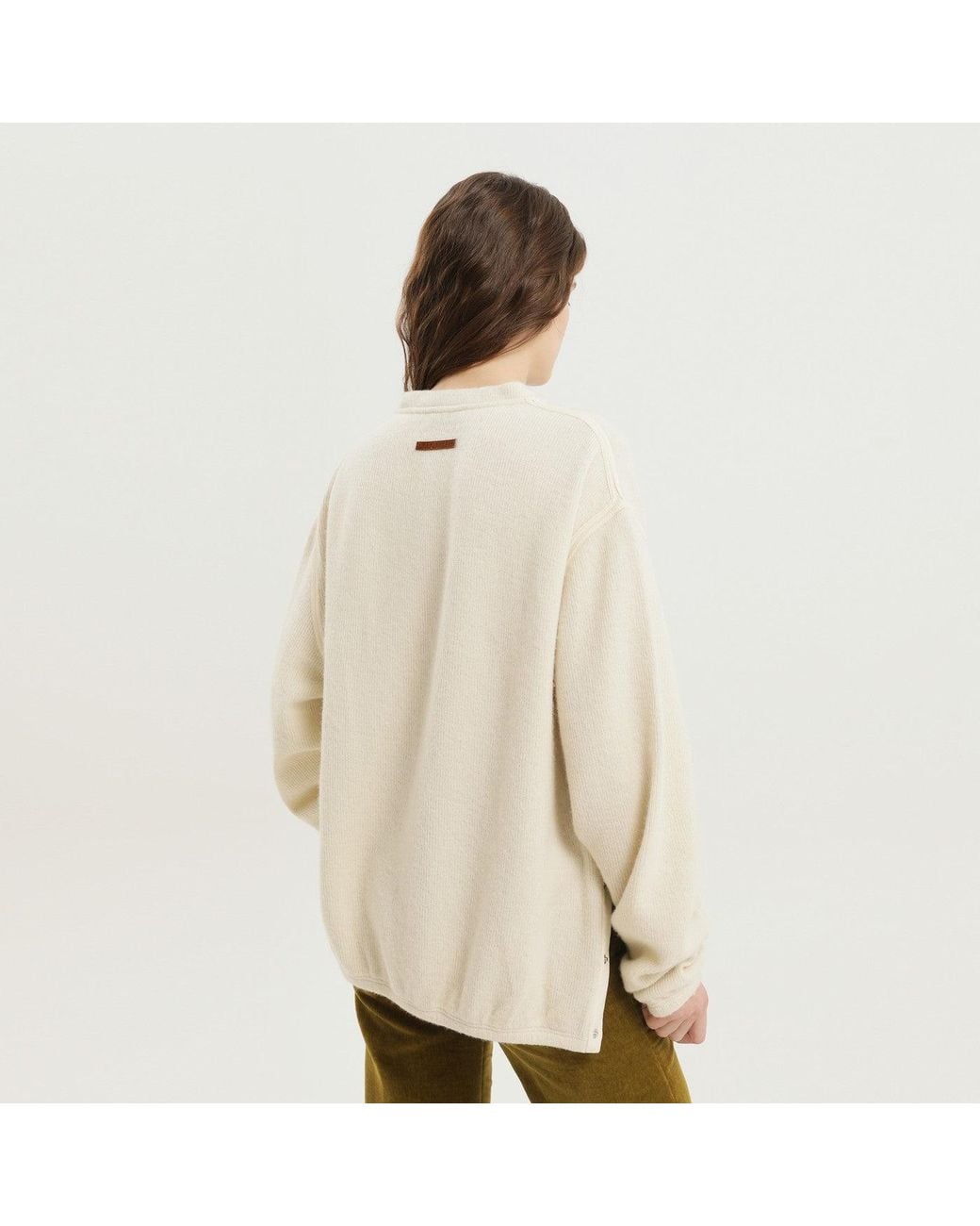 1989 STUDIO Natural Ribbed Sweater With Slits