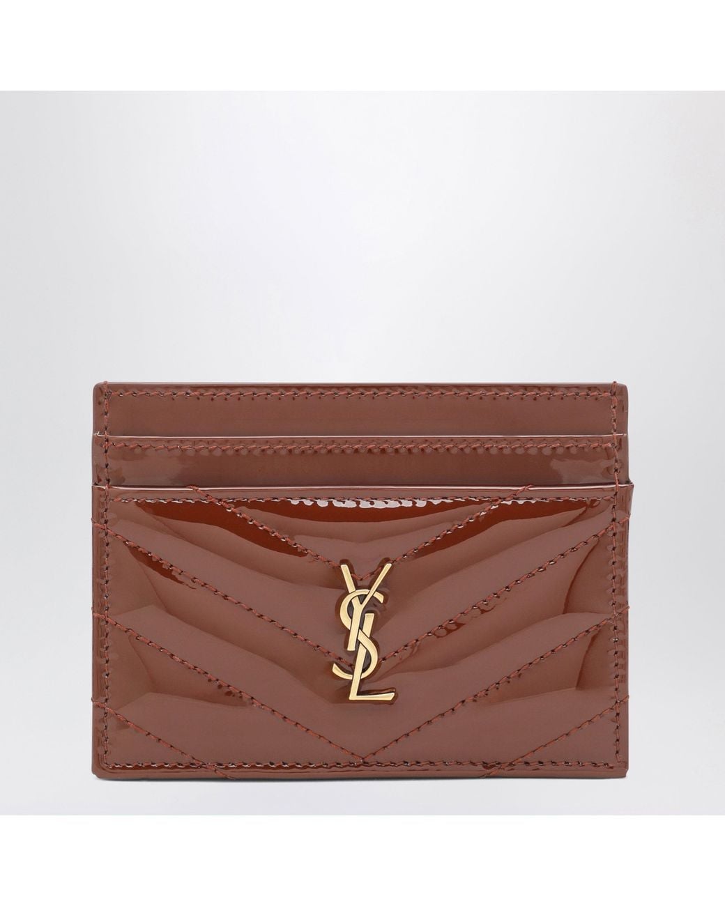 Saint Laurent Brown Cassandre Card Holder