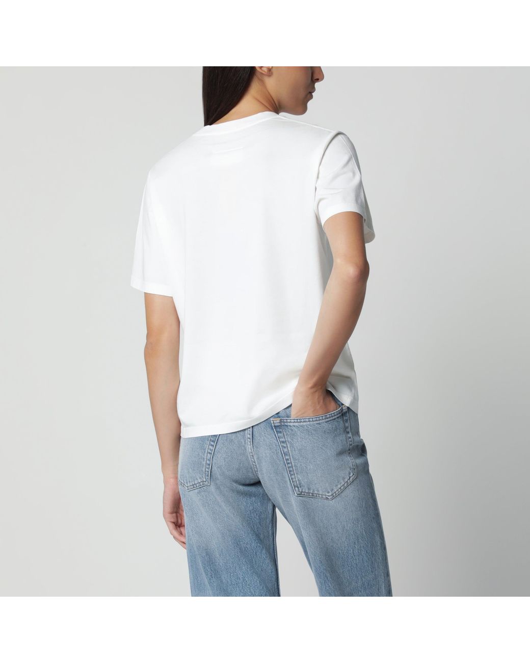 MM6 by Maison Margiela White Logo-Print T-Shirt