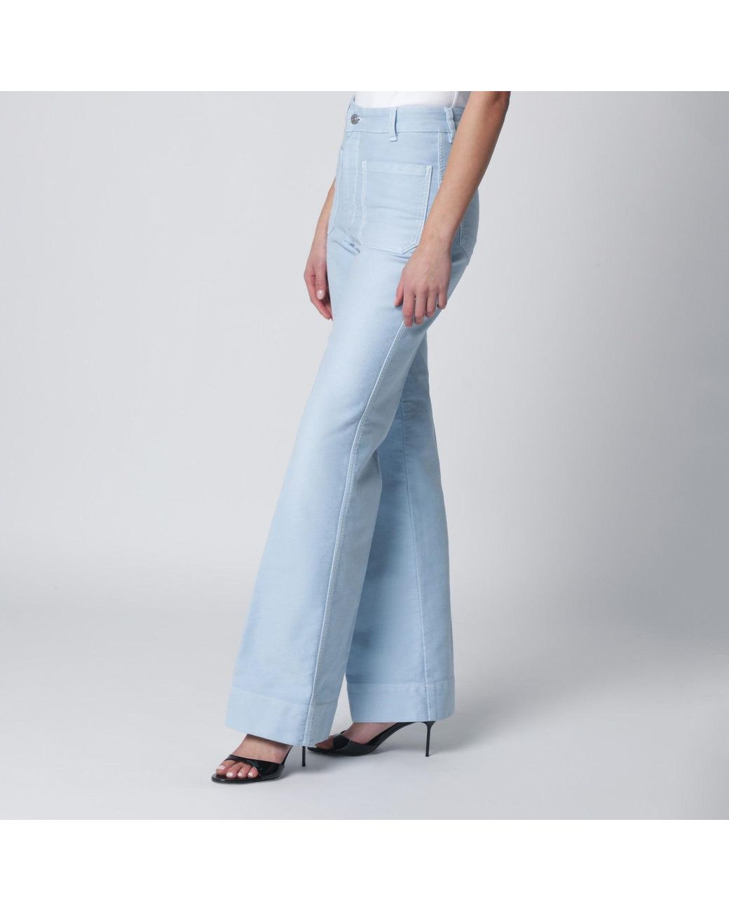 Victoria Beckham Blue Sky Cotton Alina Trousers