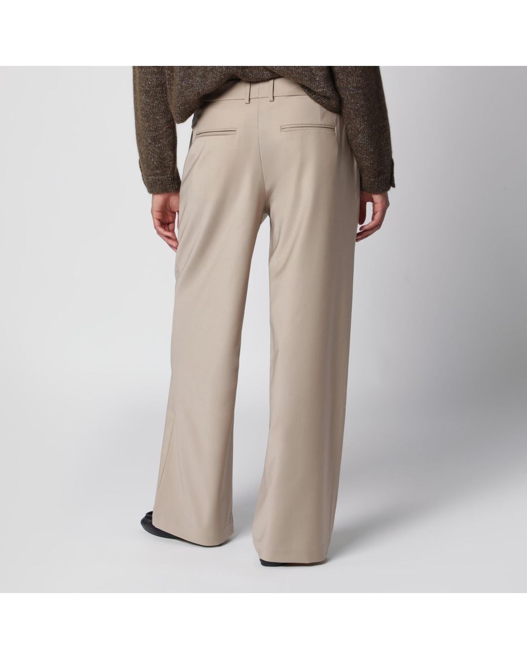 Cordera Natural Tailored Straight-Leg Virgin Wool Trousers