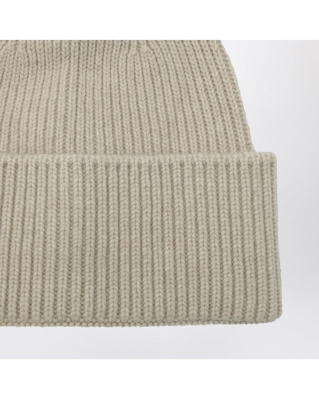 Destin Natural Ivory Wool And Cashmere Beanie
