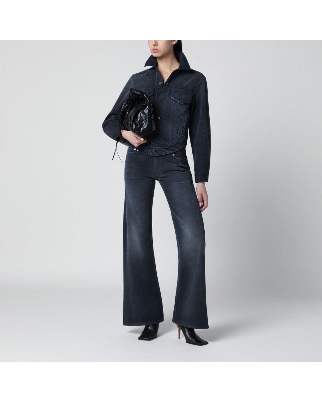 Balenciaga Blue Jeans With Curved Waist