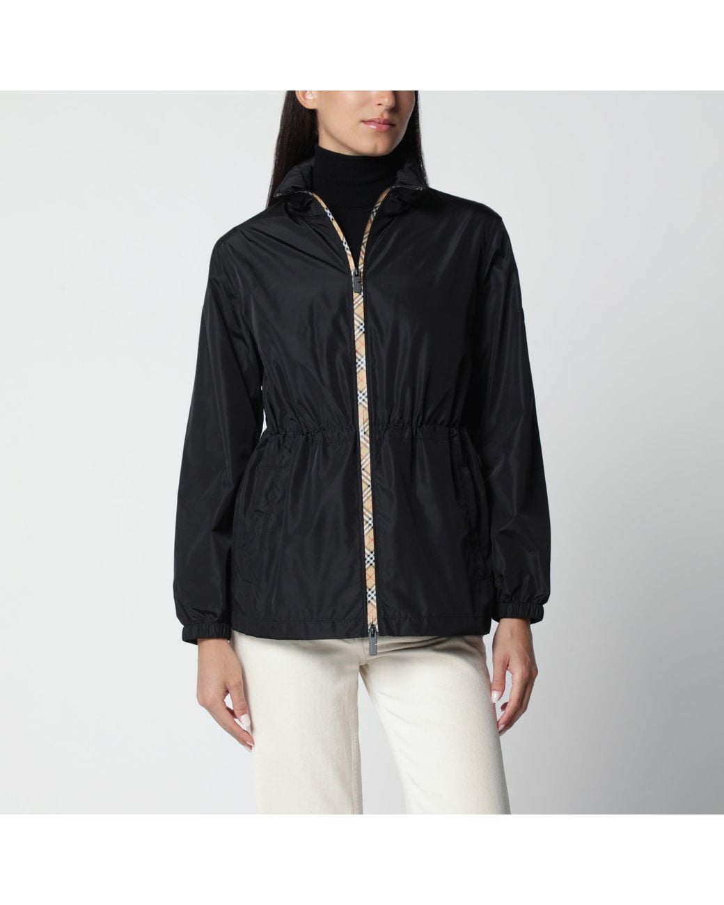 Burberry Black Nylon Zip-Up Jacket