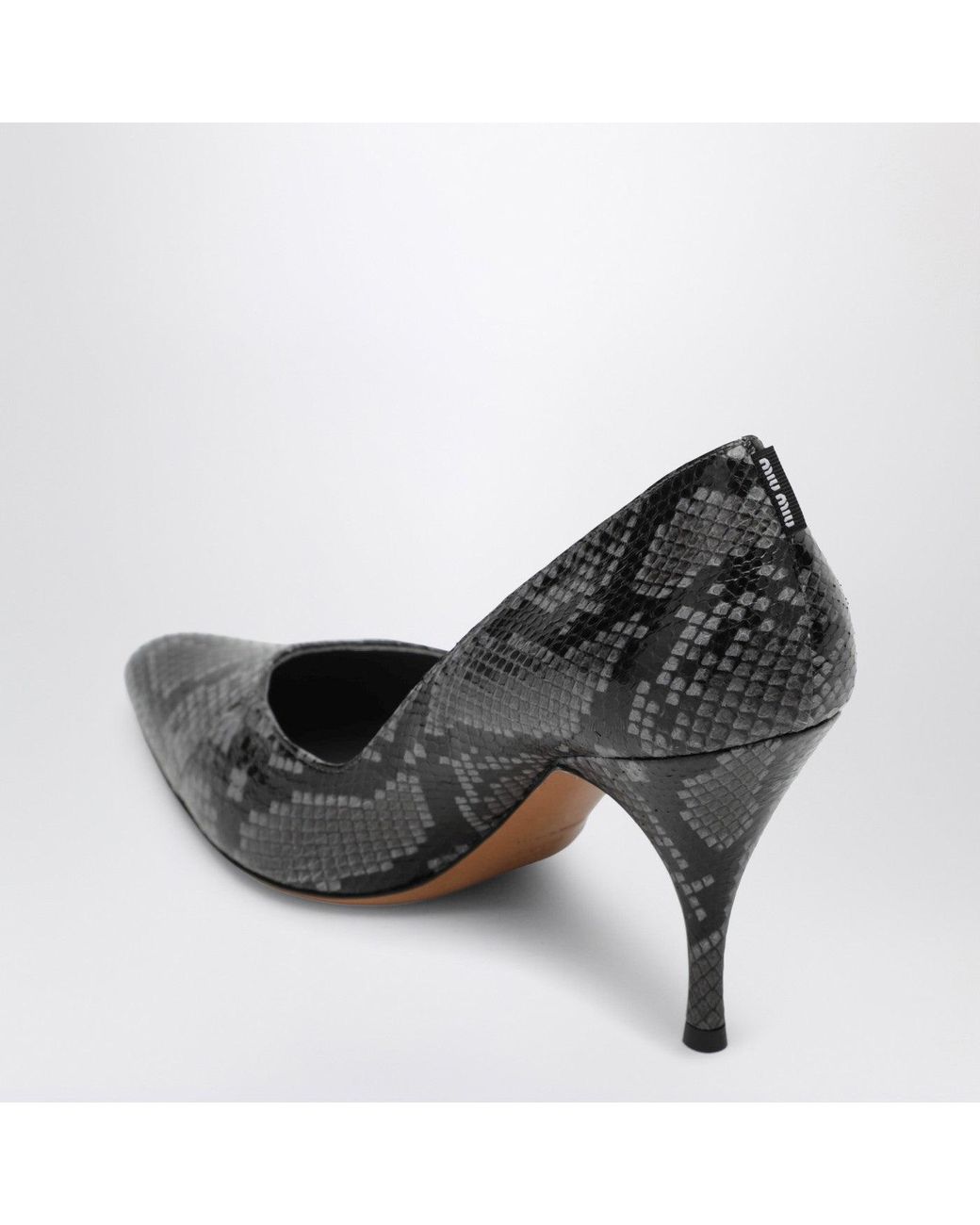 Miu Miu Black Ardesia Pumps Aus Ayers-Leder Mit Python-Print