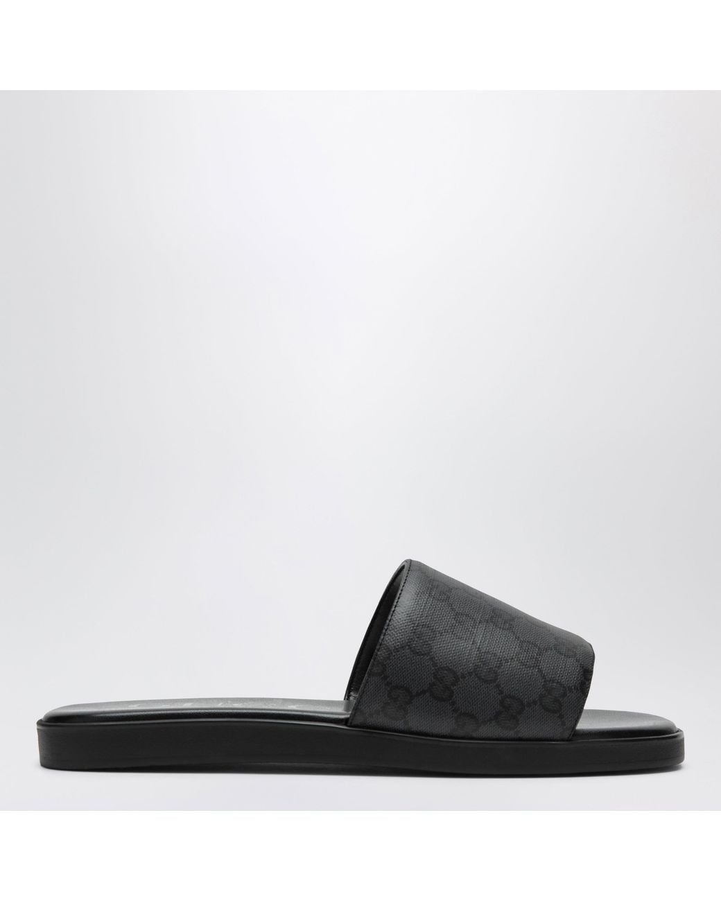 Gucci Black Generation Gg Canvas Slider Sandals for men