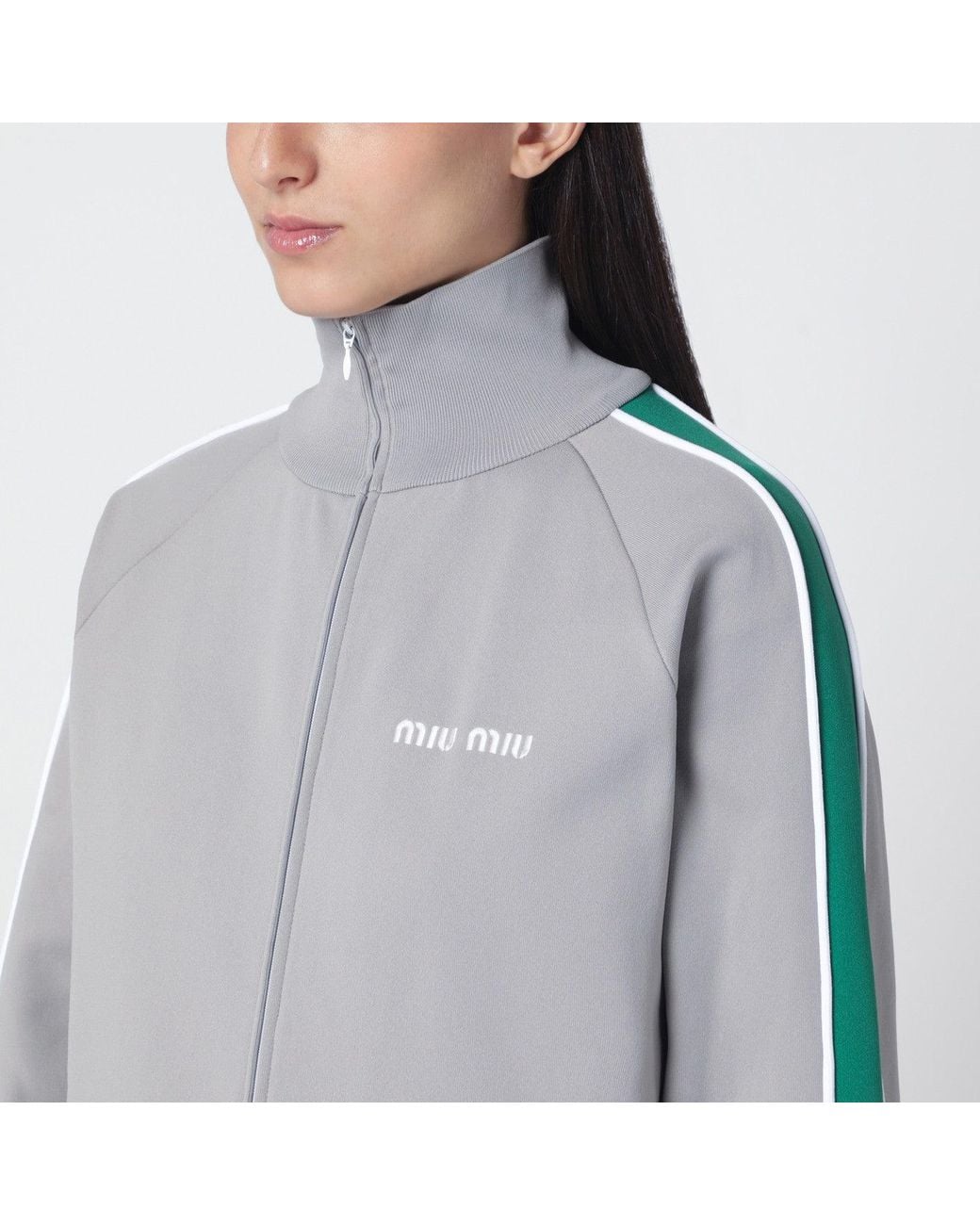 Miu Miu Gray Zip Sweatshirt
