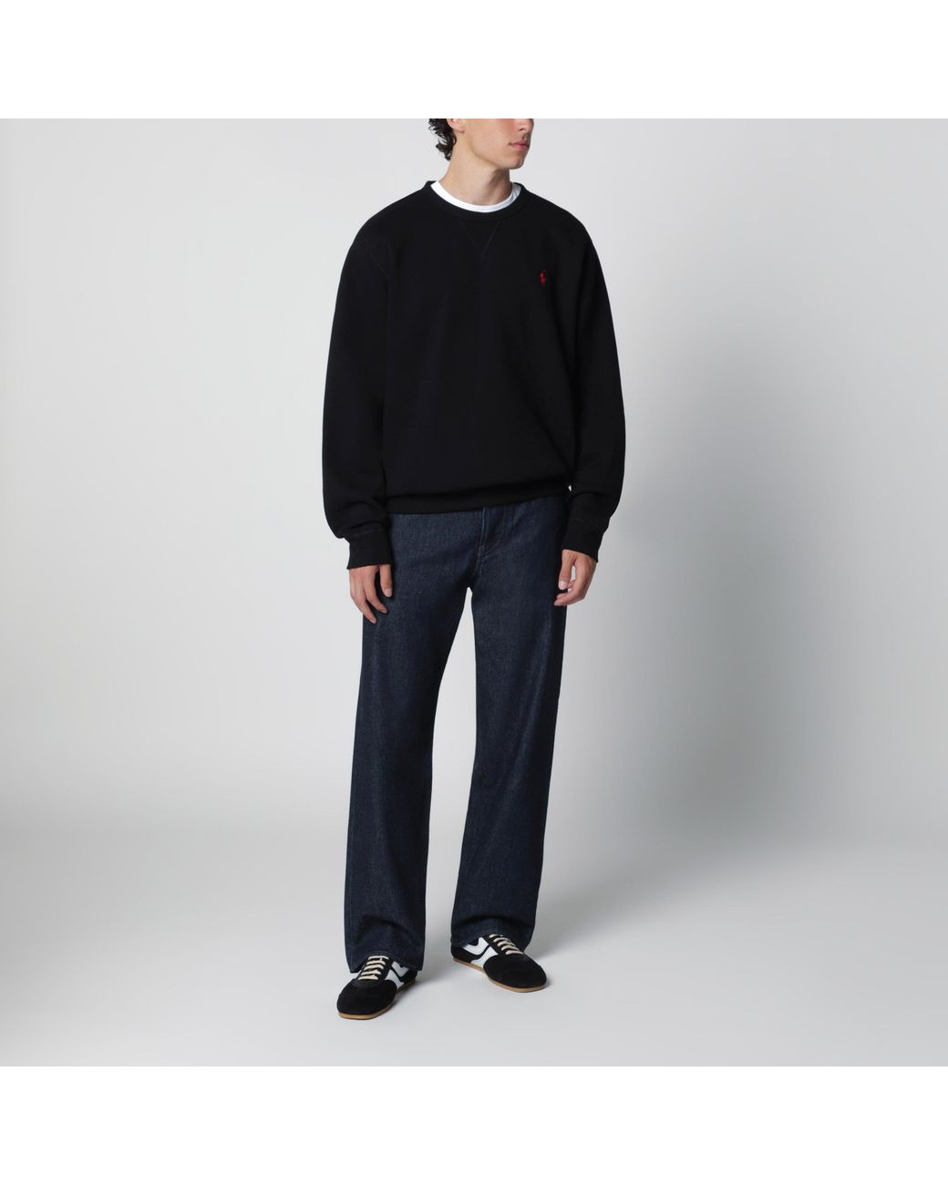 Polo Ralph Lauren Black Cotton-Blend Crewneck Sweatshirt for men