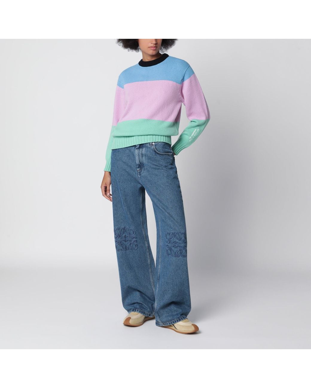 Loewe Blue Anagram Baggy Jeans