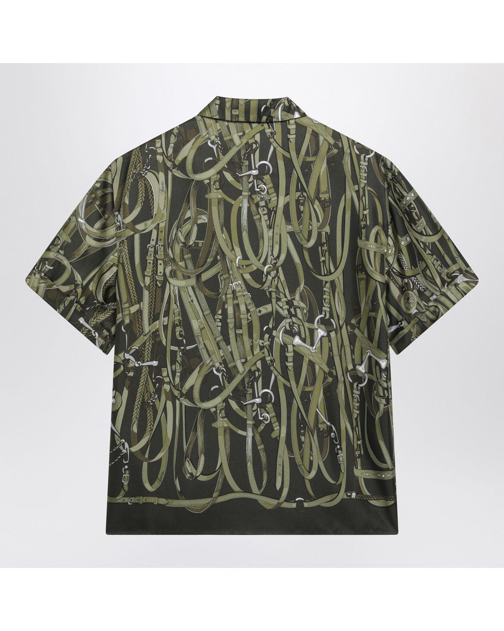 Gucci Green Dark Silk Bowling Shirt for men