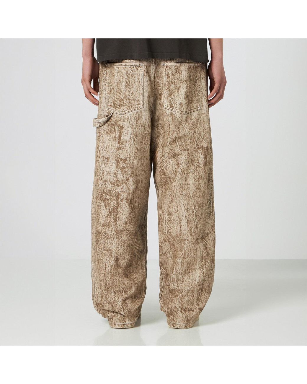 1989 STUDIO Natural Denim Flock Carpenter Pants Camo for men
