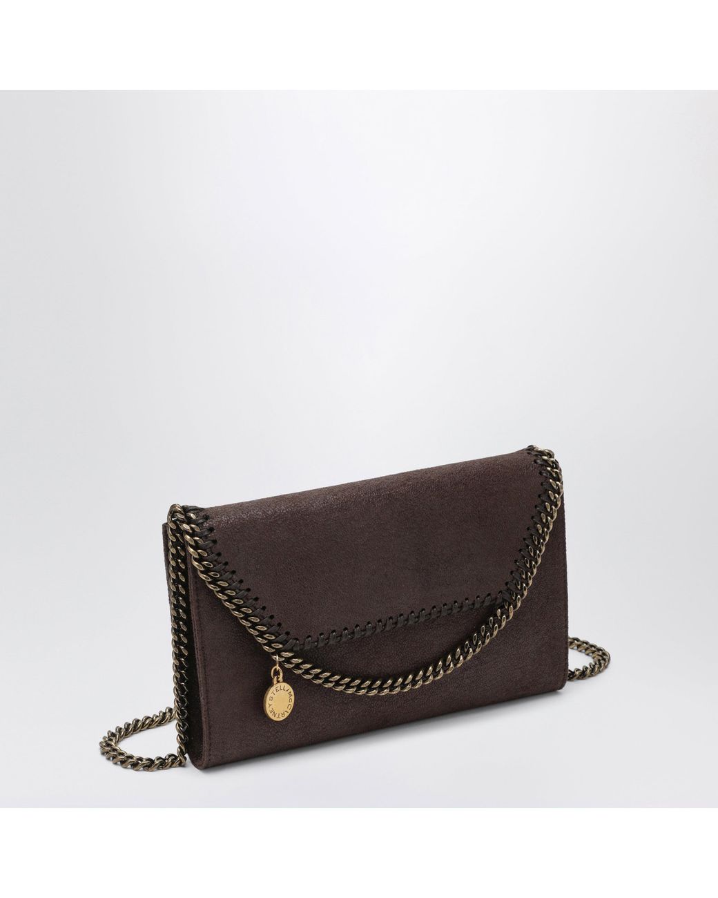 Stella McCartney Brown Mahogany Falabella Chain Wallet