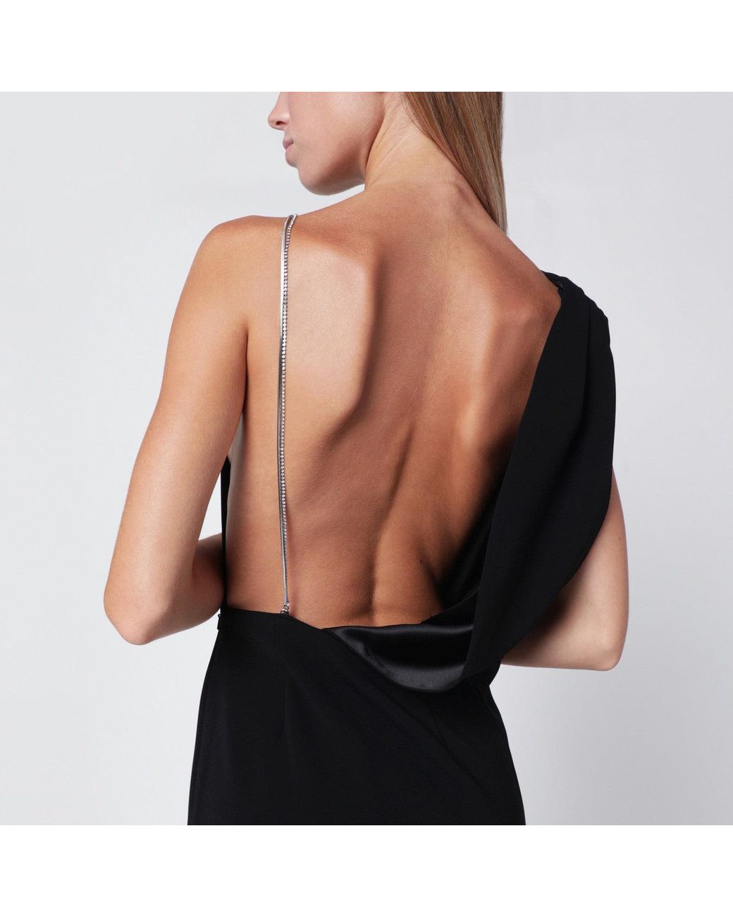 Max Mara Black Long Cady Bustier Dress