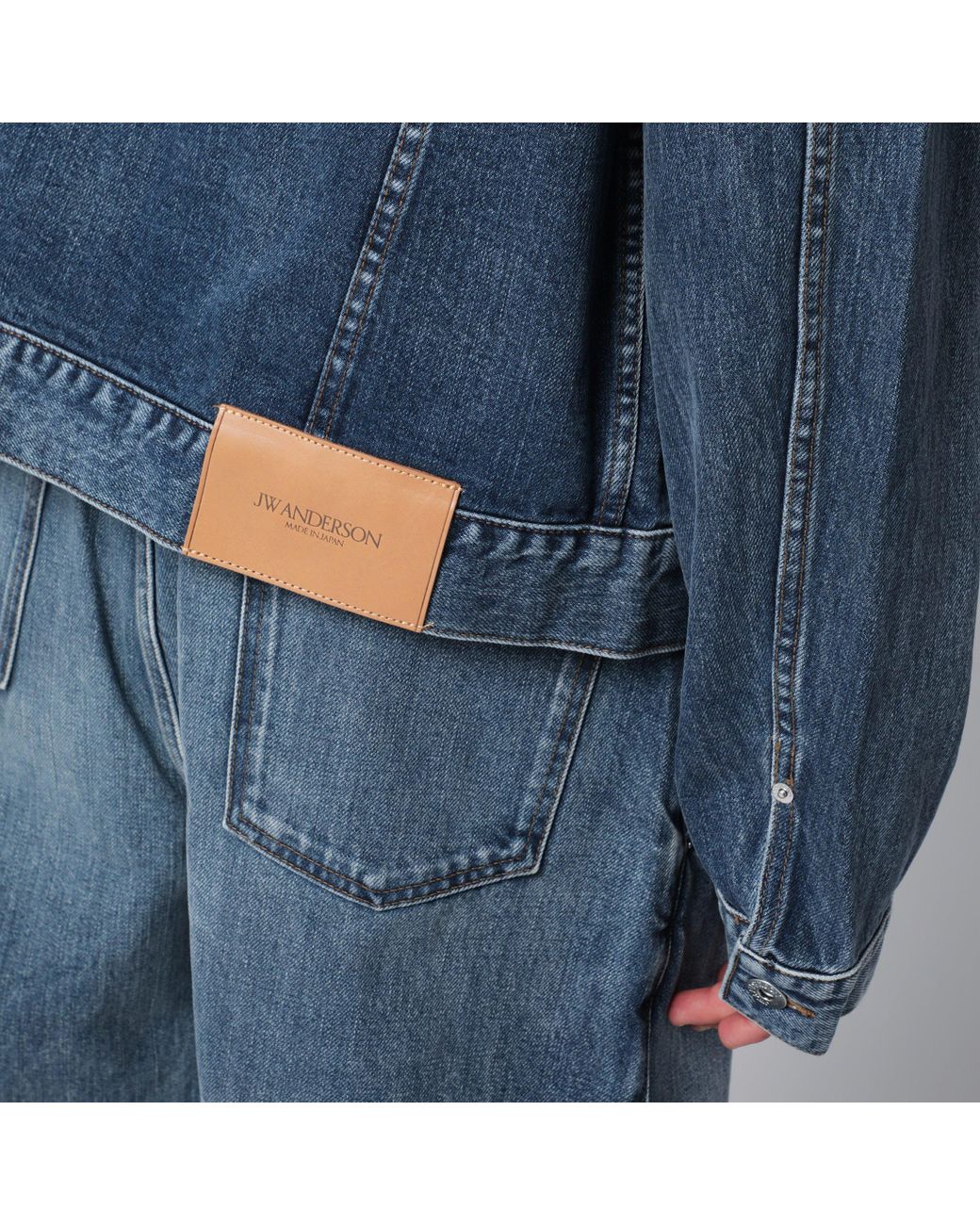 J.W. Anderson Blue Denim Jacket With Ribbed Collar for men