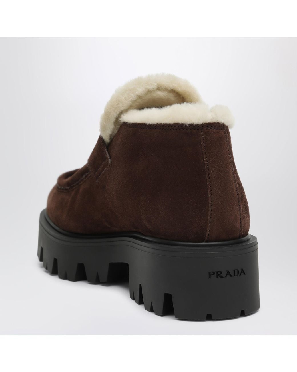 Prada Brown Dark Suede Moccasins
