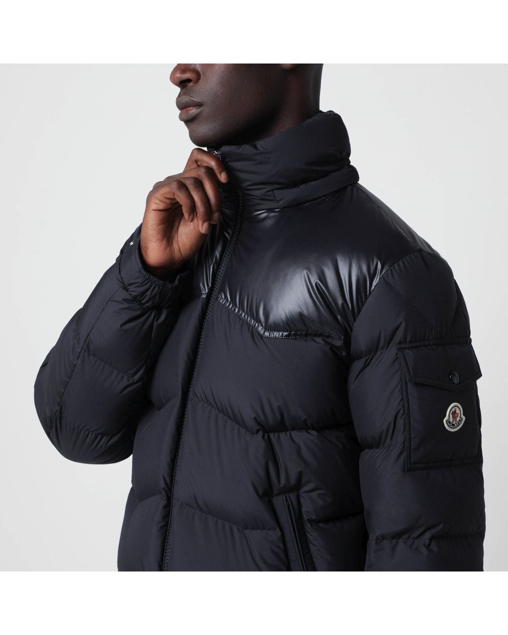 Moncler Blue Ravelis Short Down Jacket for men