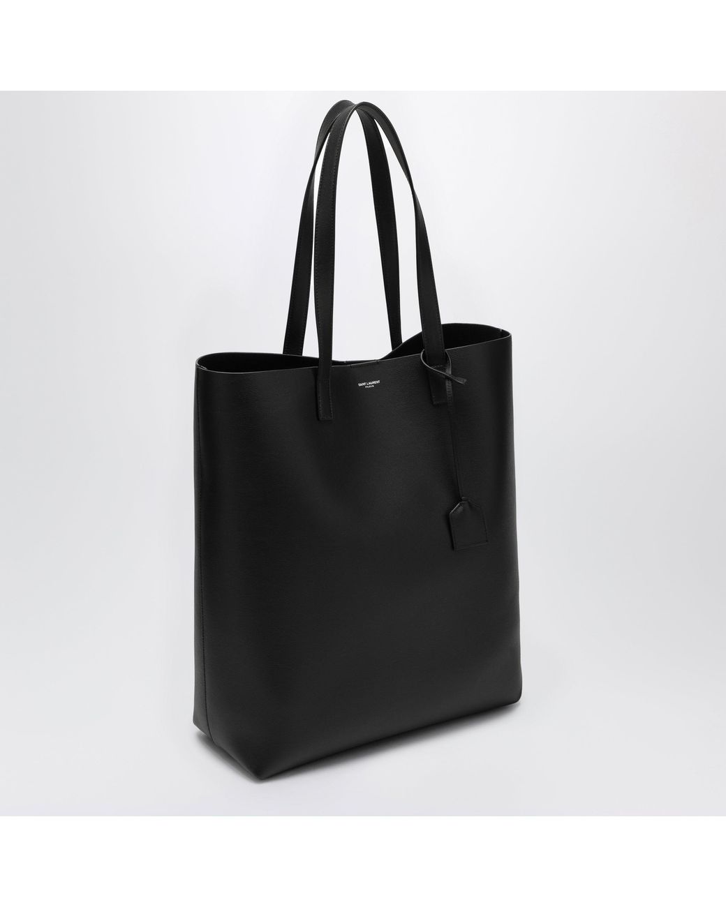 Saint Laurent Black Bold Leather Shopping Bag for men