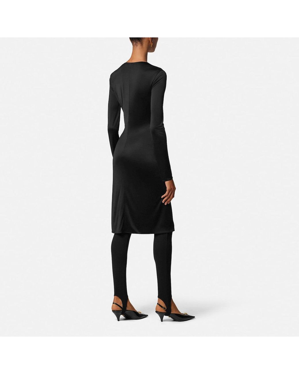 Versace Black Viscose Jersey Midi Dress