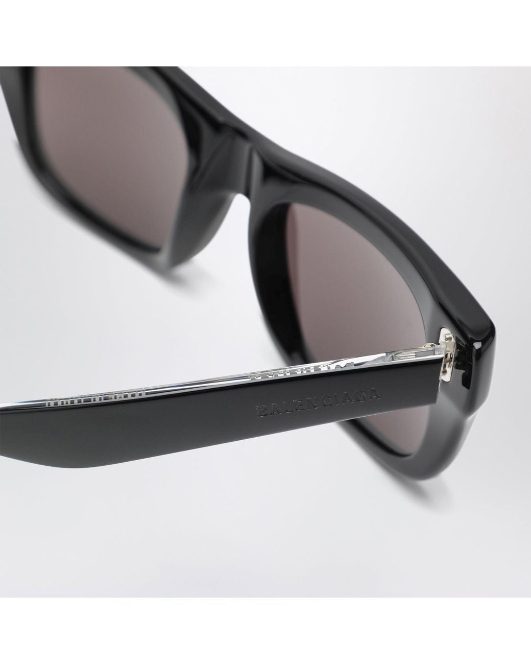 Balenciaga Black Standard Square Acetate Sunglasses for men
