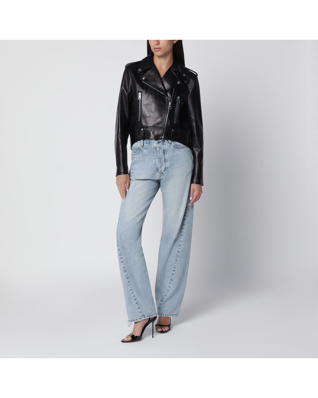 Balenciaga Black Leather Biker Jacket