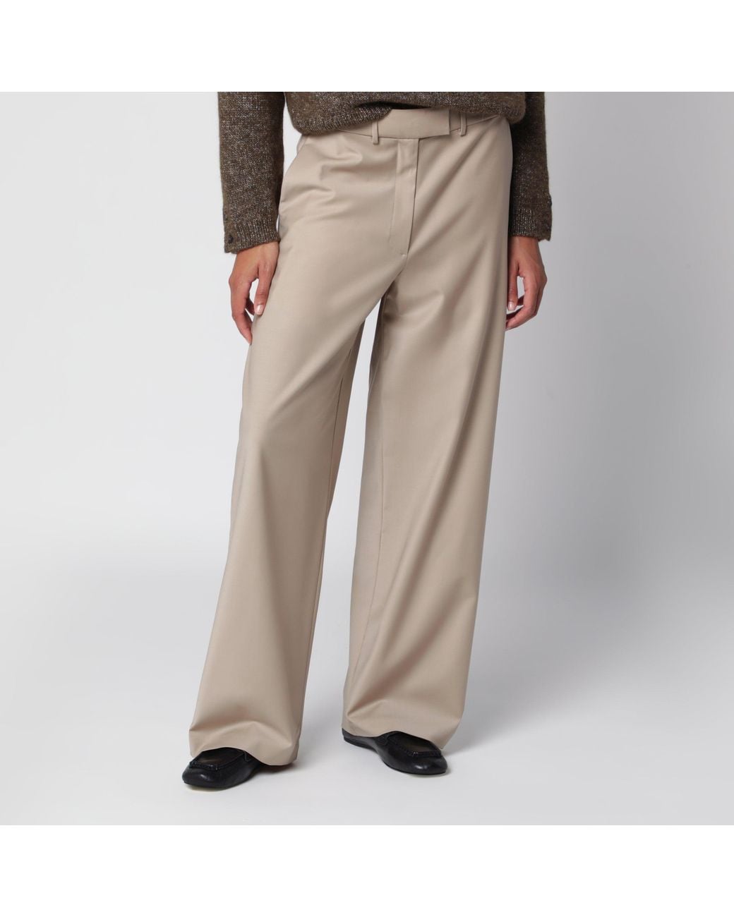 Cordera Natural Tailored Straight-Leg Virgin Wool Trousers